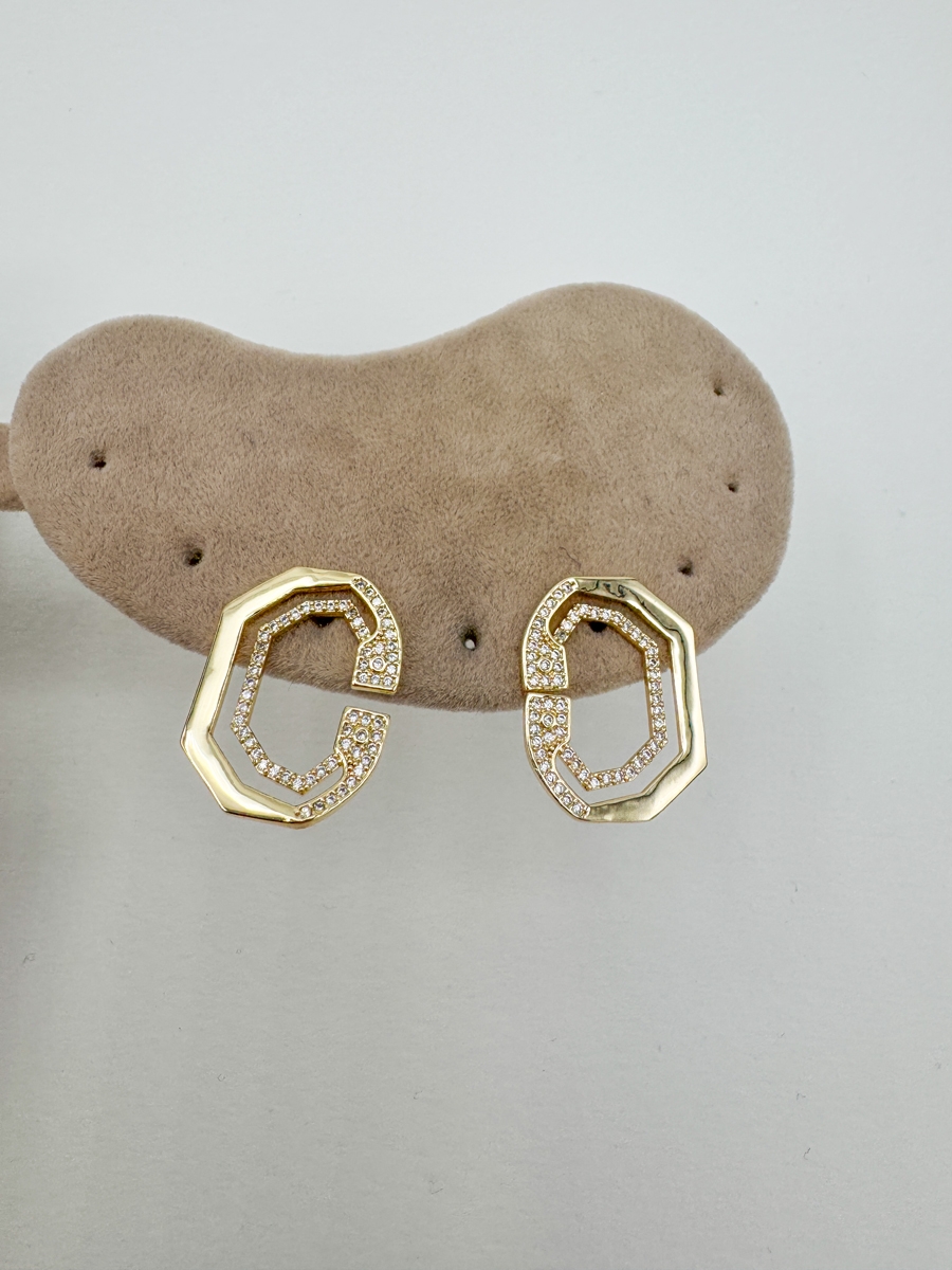 Geometrik Çivi Küpe - Özel Seri - Gold
