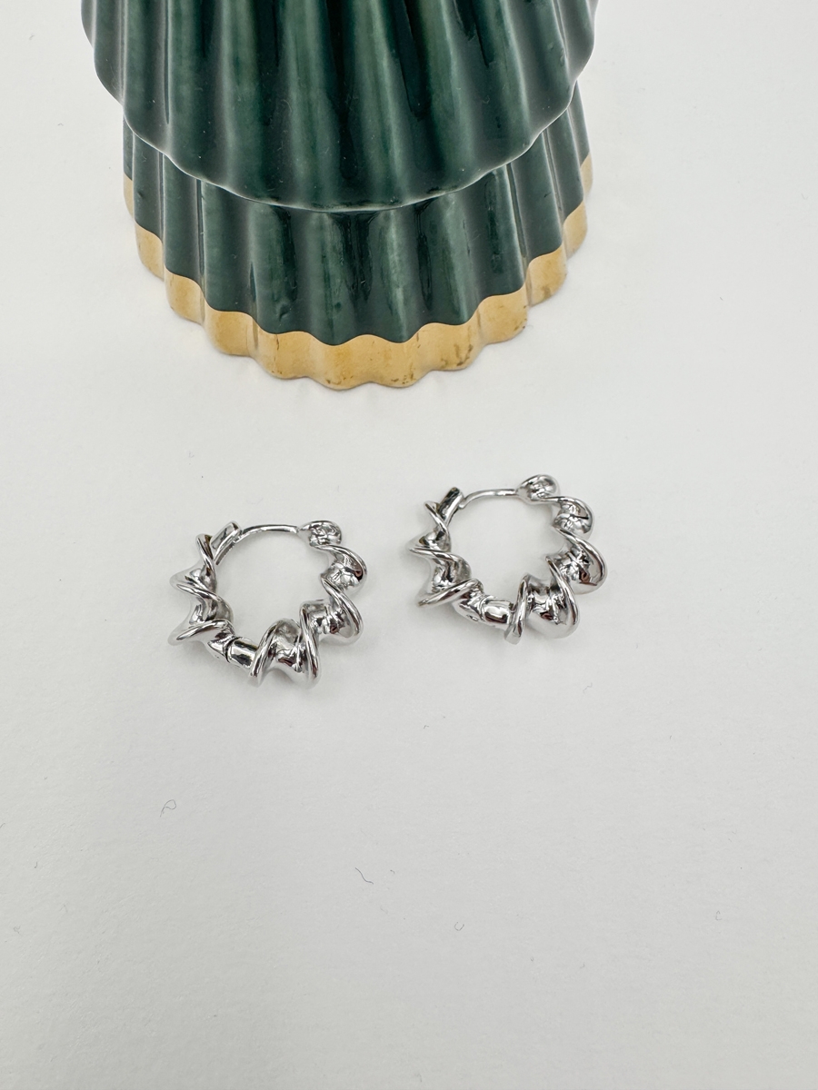 Burgu Halka Küpe - Özel Seri - Gümüş