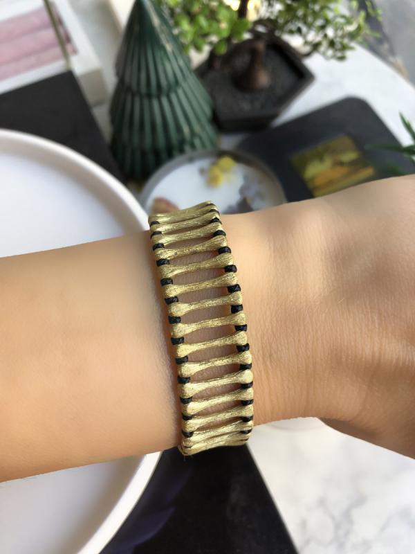 Bronz Çubuk Model Bileklik - Siyah