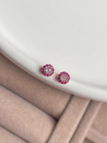 Aplopa Pembe Taşlı Minimal Küpe