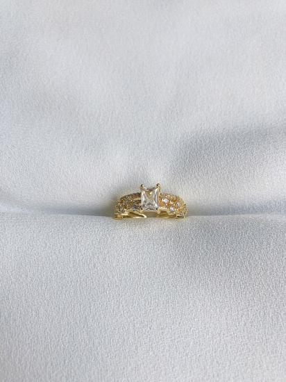 Kenarları Minimal Taşlı Yüzük - Özel Seri - Gold