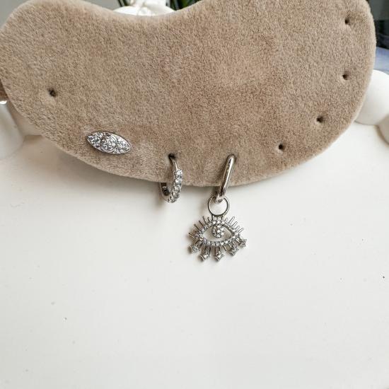 Üçlü Göz Figürlü Sallantılı Set- Özel Seri - Gümüş