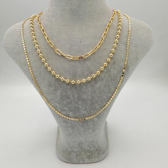 Üçlü Zincir Kolye - Özel Seri - Gold