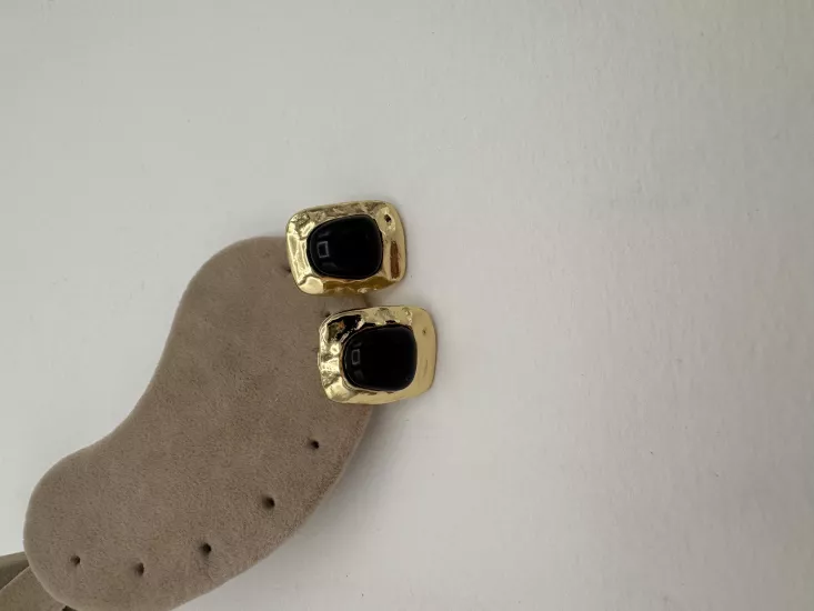 Plaka Model Küpe-Siyah