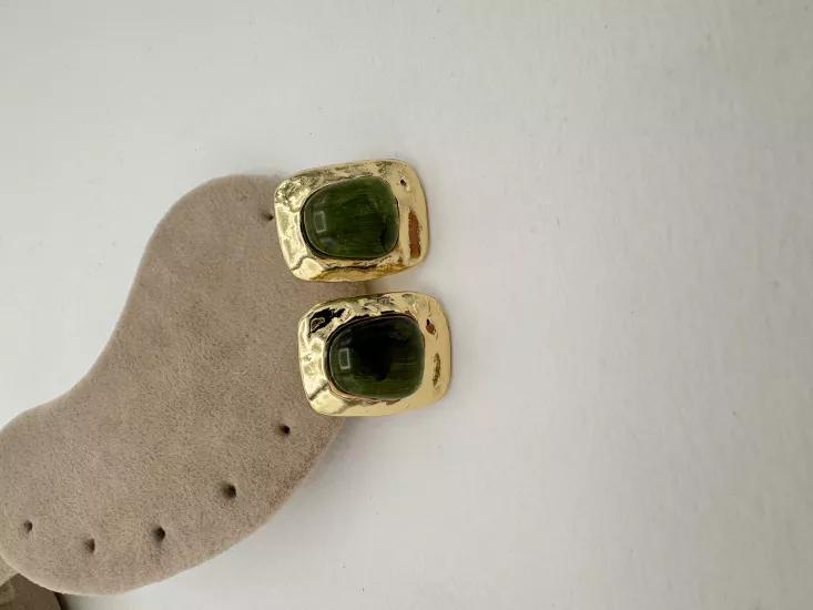 Plaka Model Küpe-Yeşil