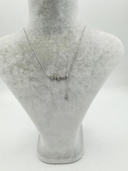 Minimal Taşlı Kelebek Kolye - Özel Seri - Gümüş
