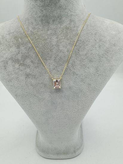 Baget Taşlı Kolye - Özel Seri - Gold