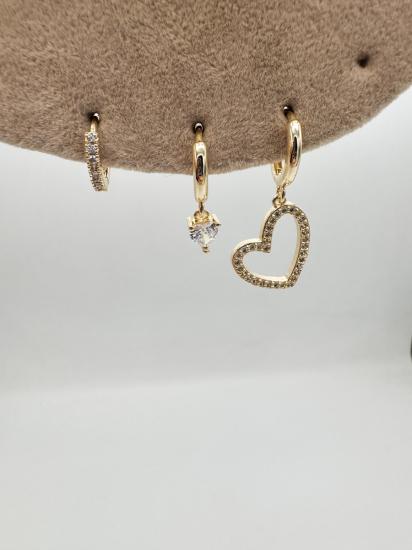 Üçlü Kalp Kombin Set - Özel Seri - Gold