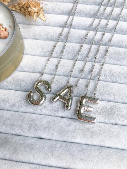 Çelik Balon Harf Kolye -Gümüş