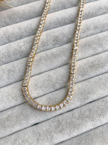 Çelik Kare Model Su Yolu Kolye - Gold