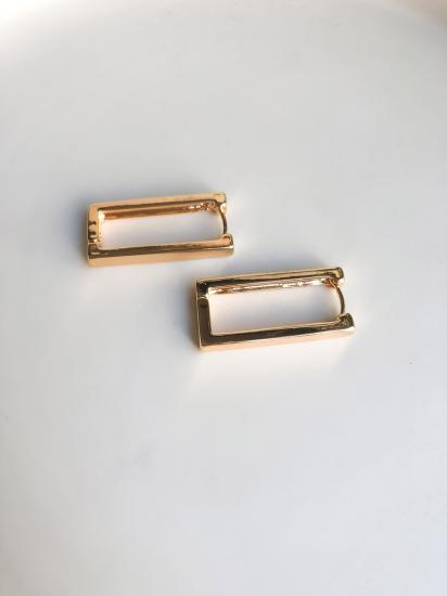 Dikdörtgen Halka Küpe - Özel Seri - Gold