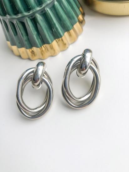 İkili Oval Küpe - Gümüş