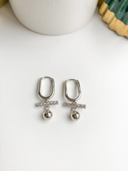 Taşlı Top Sallantılı Küpe - Özel Seri - Gümüş