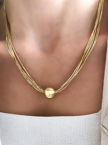 İnce Çoklu Zincir Kolye - Özel Seri - Gold
