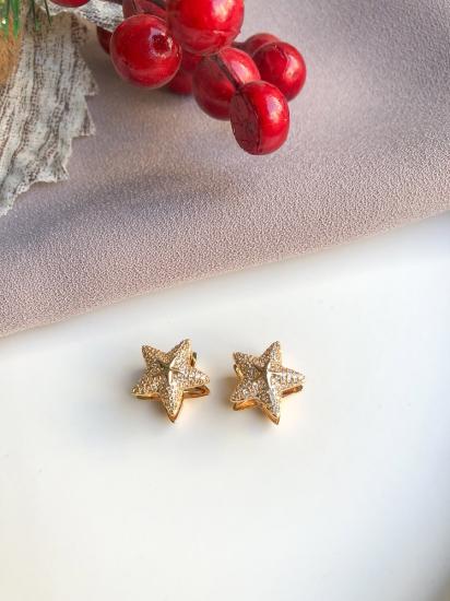 Minimal Taşlı Yıldız Küpe - Özel Seri - Gold