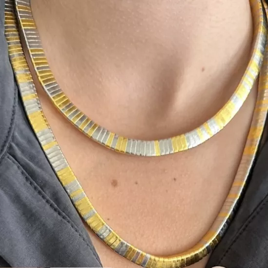 Çift Renkli İkili Marka Model Kolye