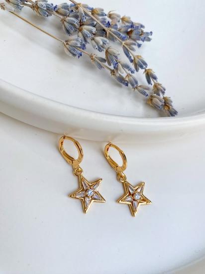 Estrella Zirkon Taşlı Küpe - Özel Seri - Gold